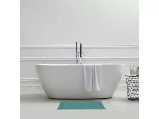 Tapis de bain uni en coton éponge Oeko-Tex 50x70cm