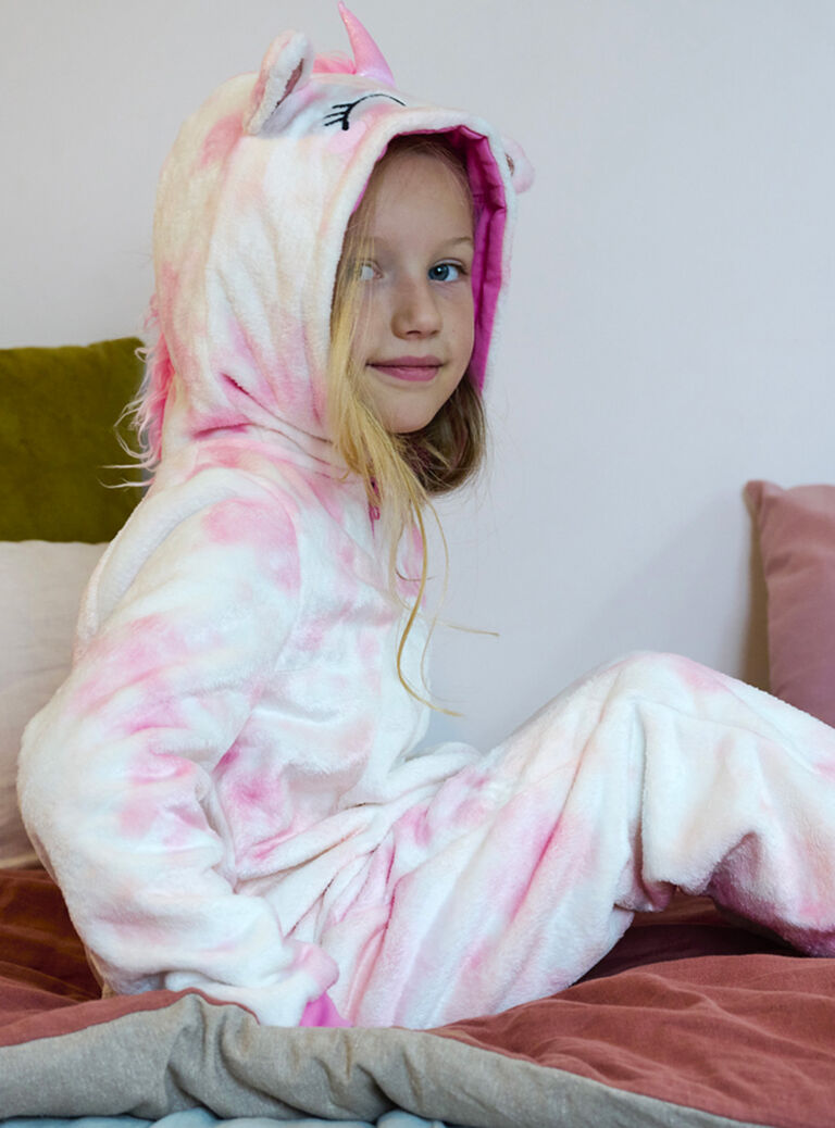 Surpyjama tie and dye rose et blanc