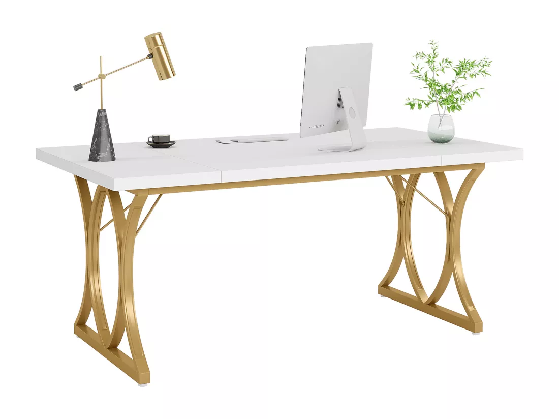 Bureau d'ordinateur moderne, 160x80cm Grand bureau Table d'ordinateur Bureau d'étude Bureau d'écriture Poste de travail pour le bureau à domicile