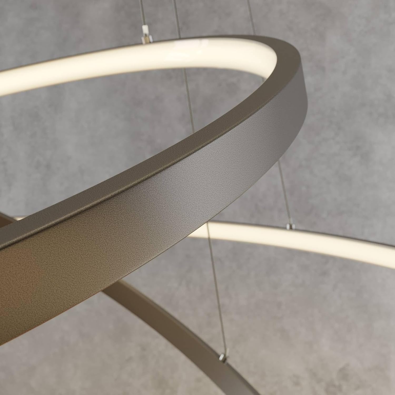 Lucande LED Ezana dimmbar (Modern) in Alu aus Metall (1 flammig,) Wohnzimmerleuchte