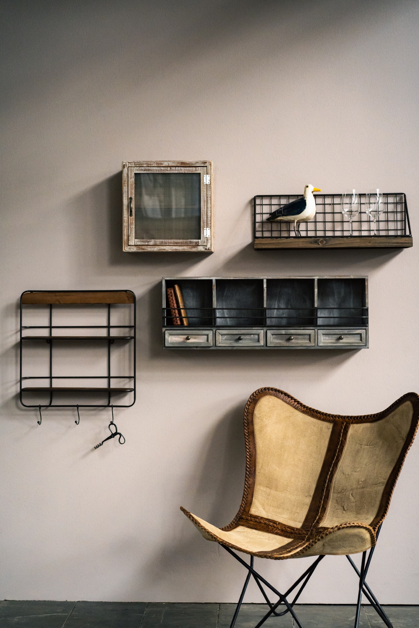 Lounger 'Gavin', beige, braun, T 69 cm, B 75 cm, H 90 cm von fischer's lagerhaus