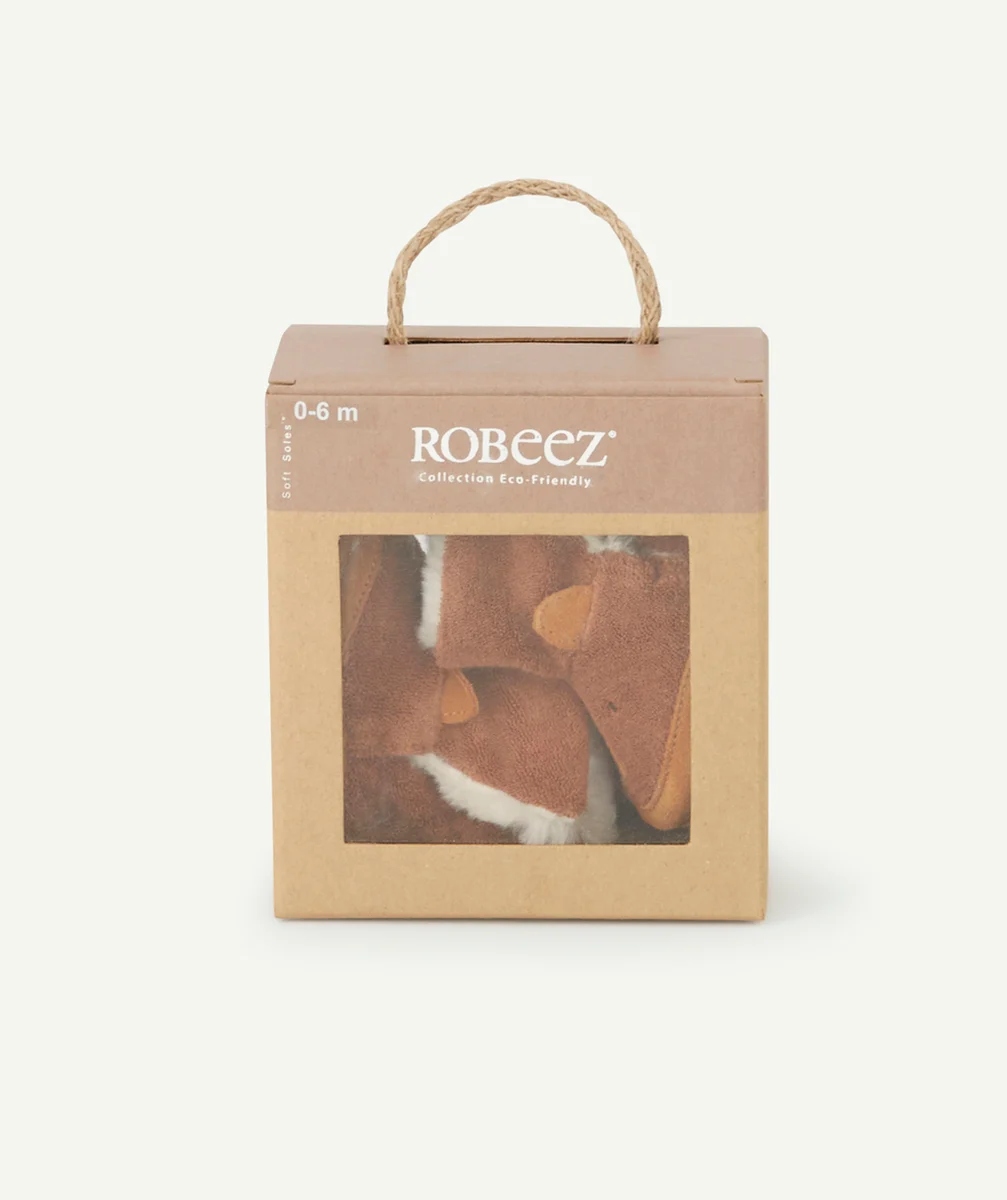 ROBEEZCHAUSSONS BÉBÉ EN CUIR ET FOURRURE MARRON