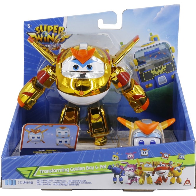 Super Wings - Transforming Chrakter - Golden Boy mit Pet Spielset