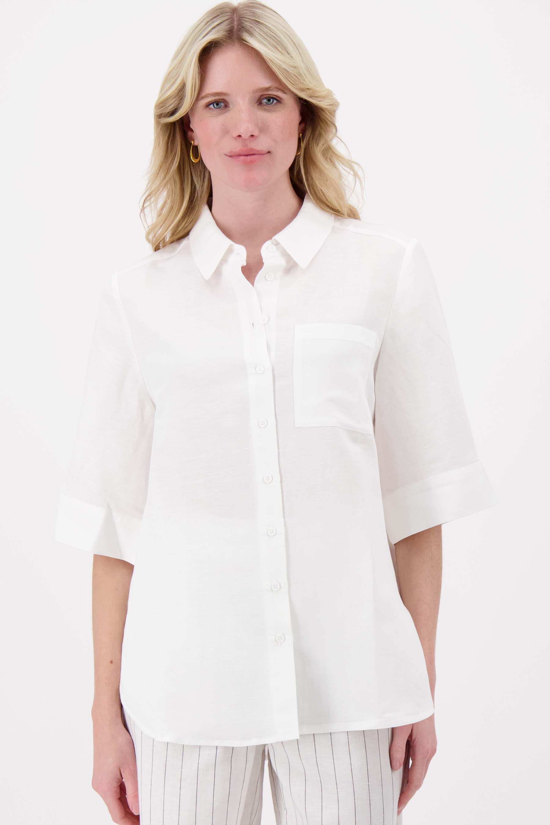 linnen blouse met rug detaill knopen