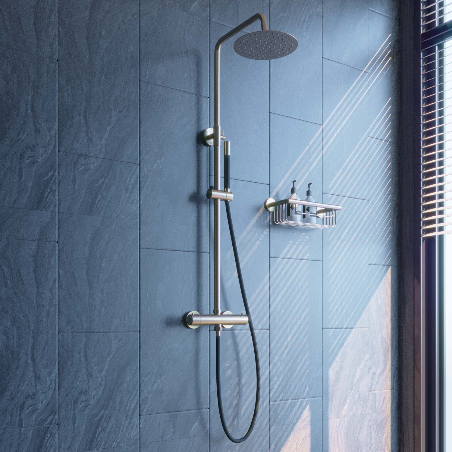 Saniclear Exclusive Pro volledig 304 RVS regendouche opbouw 20cm zwart