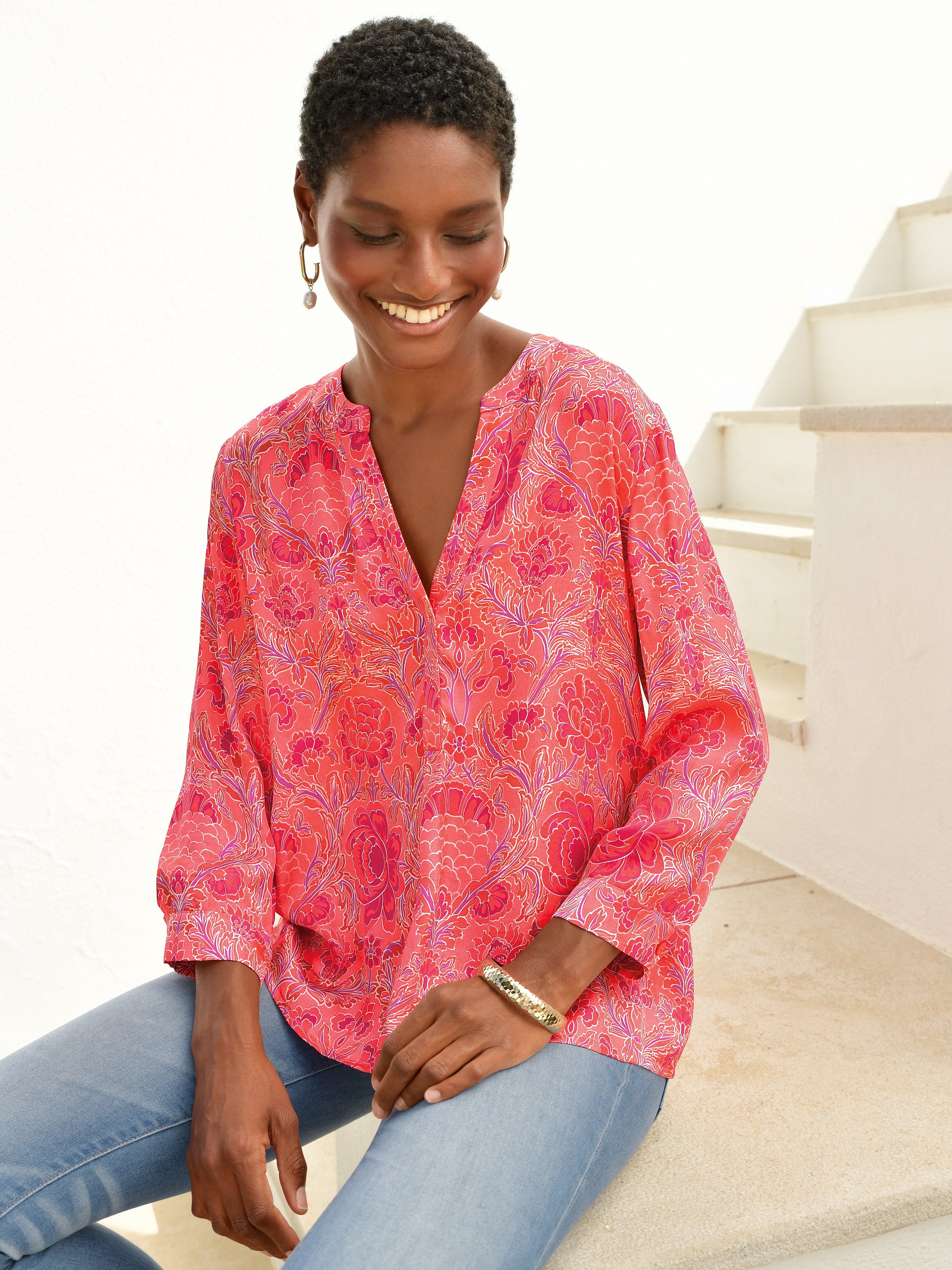 Bluse zum Schlupfen mit 3/4-Arm
