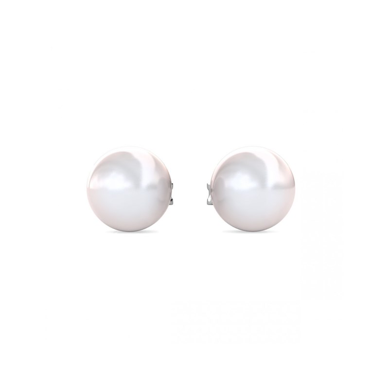 Boucles d'oreilles Full Moon Pearl - Argenté et Cristal