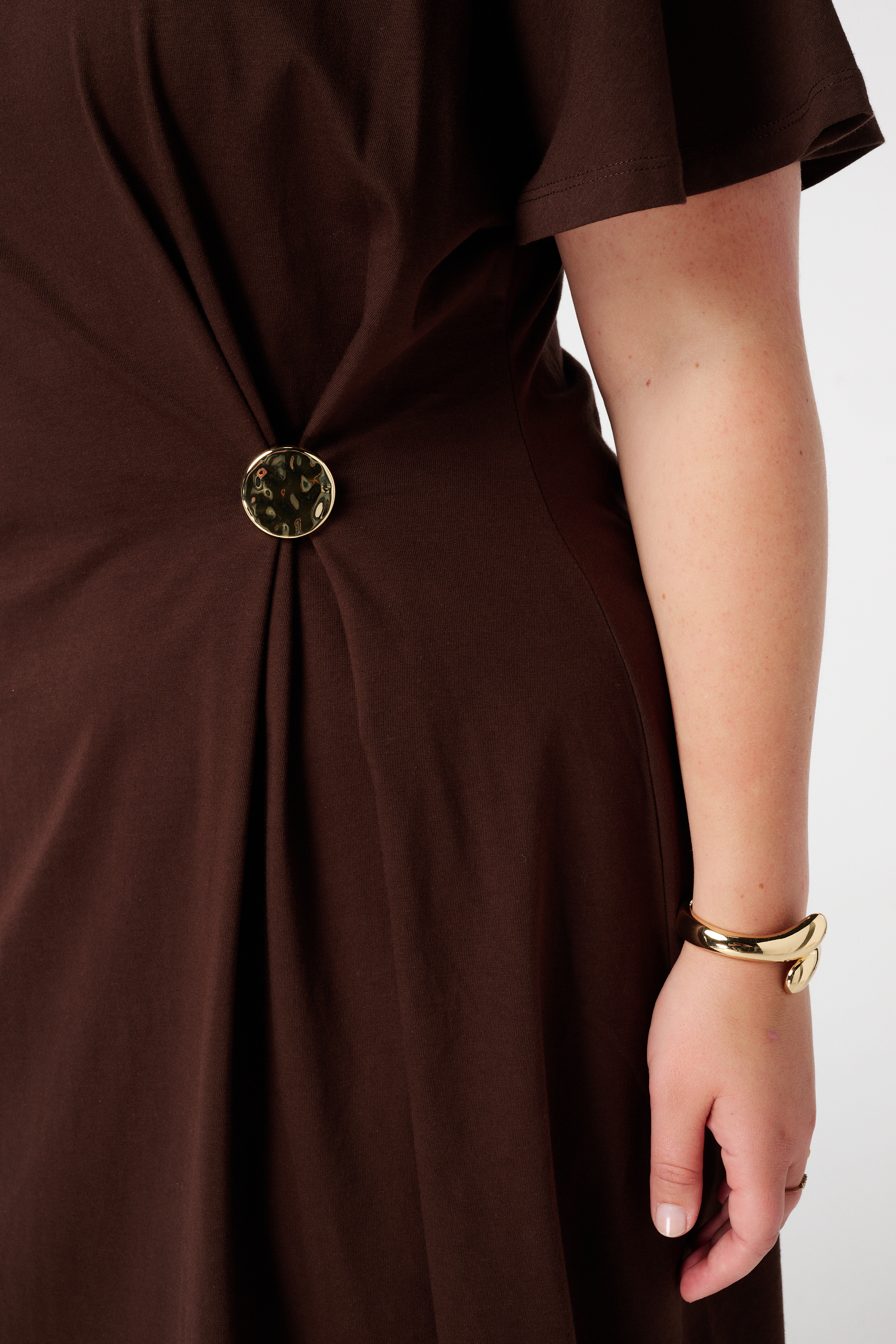 Jurk met twistdetail Donker bruin