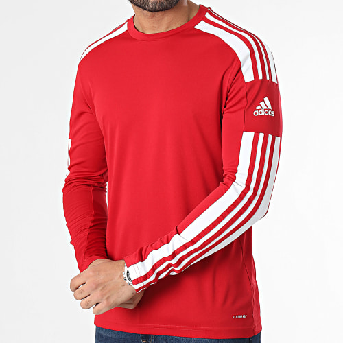 Lot De 2 Tee Shirts Manches Longues A Bandes GN5791 GN5793 Rouge Blanc