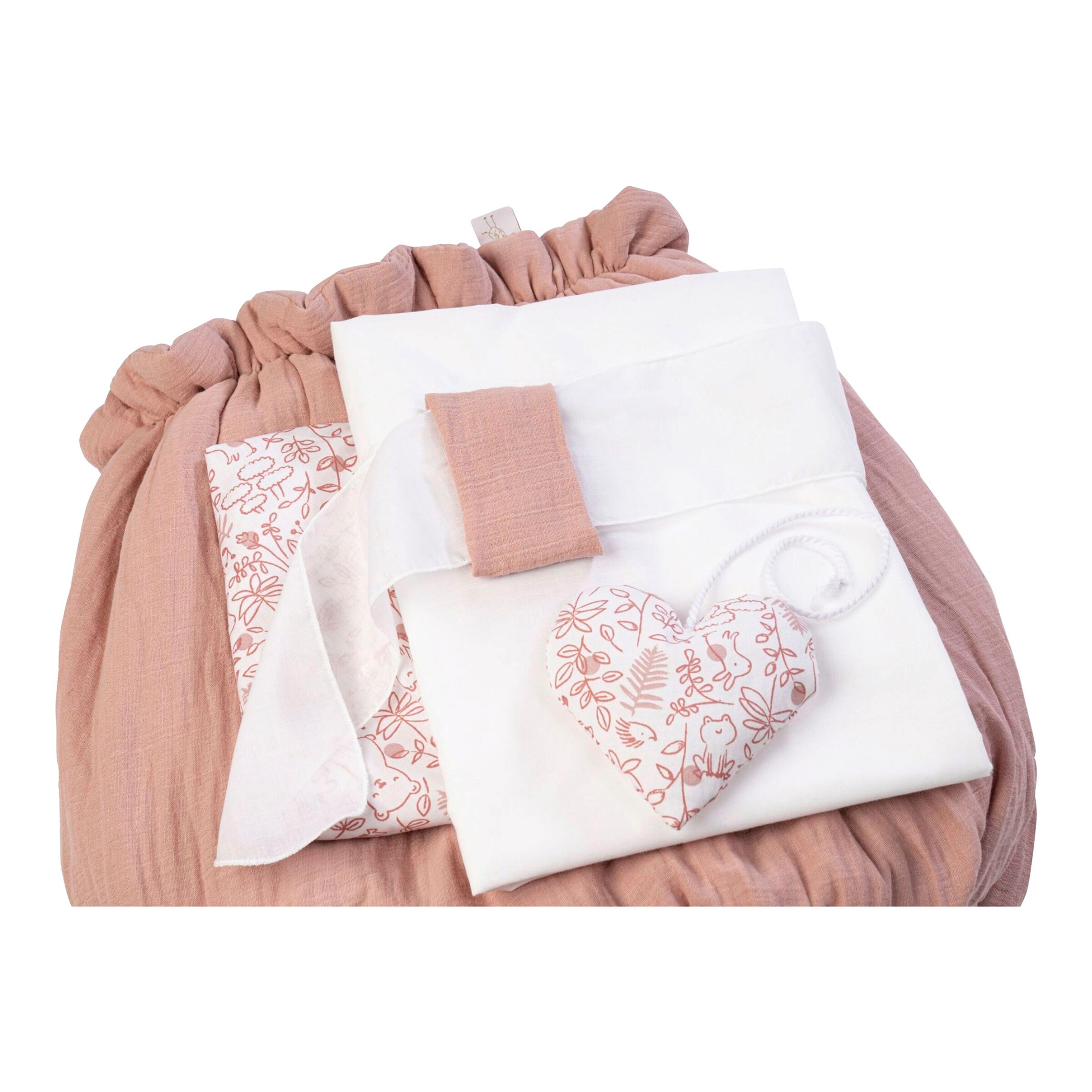 Mionido Textiles Set für Stubenwagen rosa