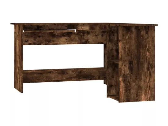 Bureau d'angle chêne fumé 120x140x75 cm bois d'ingénierie