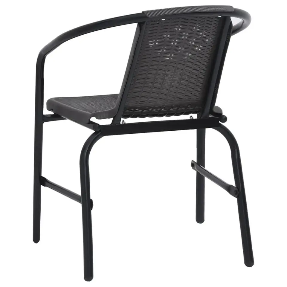 vidaXL - Tuinstoelen - 110 kg - Zwart - rattan en staal - 4 stuks