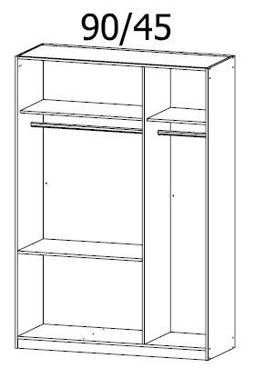 Drehtürenschrank - alpinweiß - 3-türig