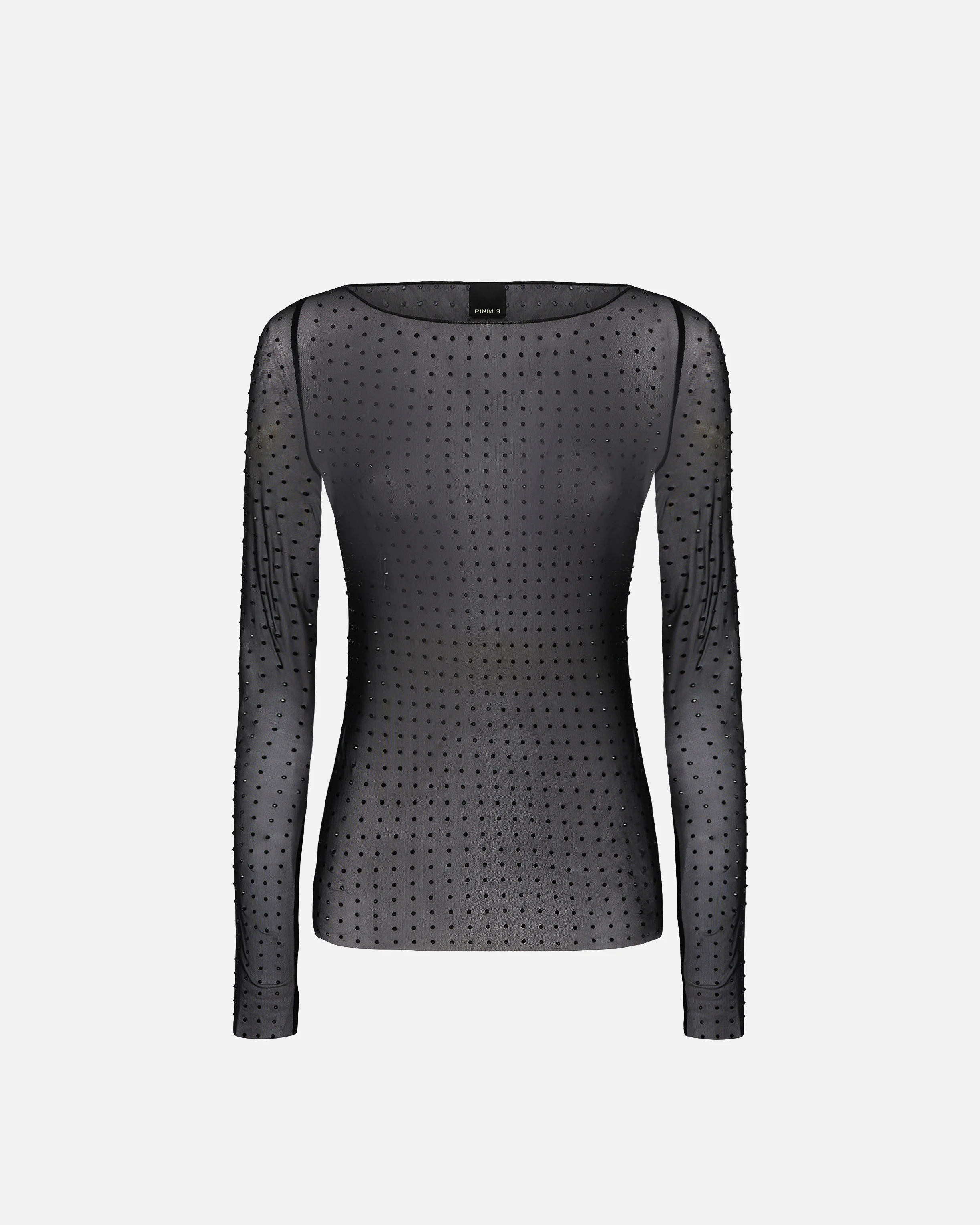 T-shirt avec strass all-over | Noir