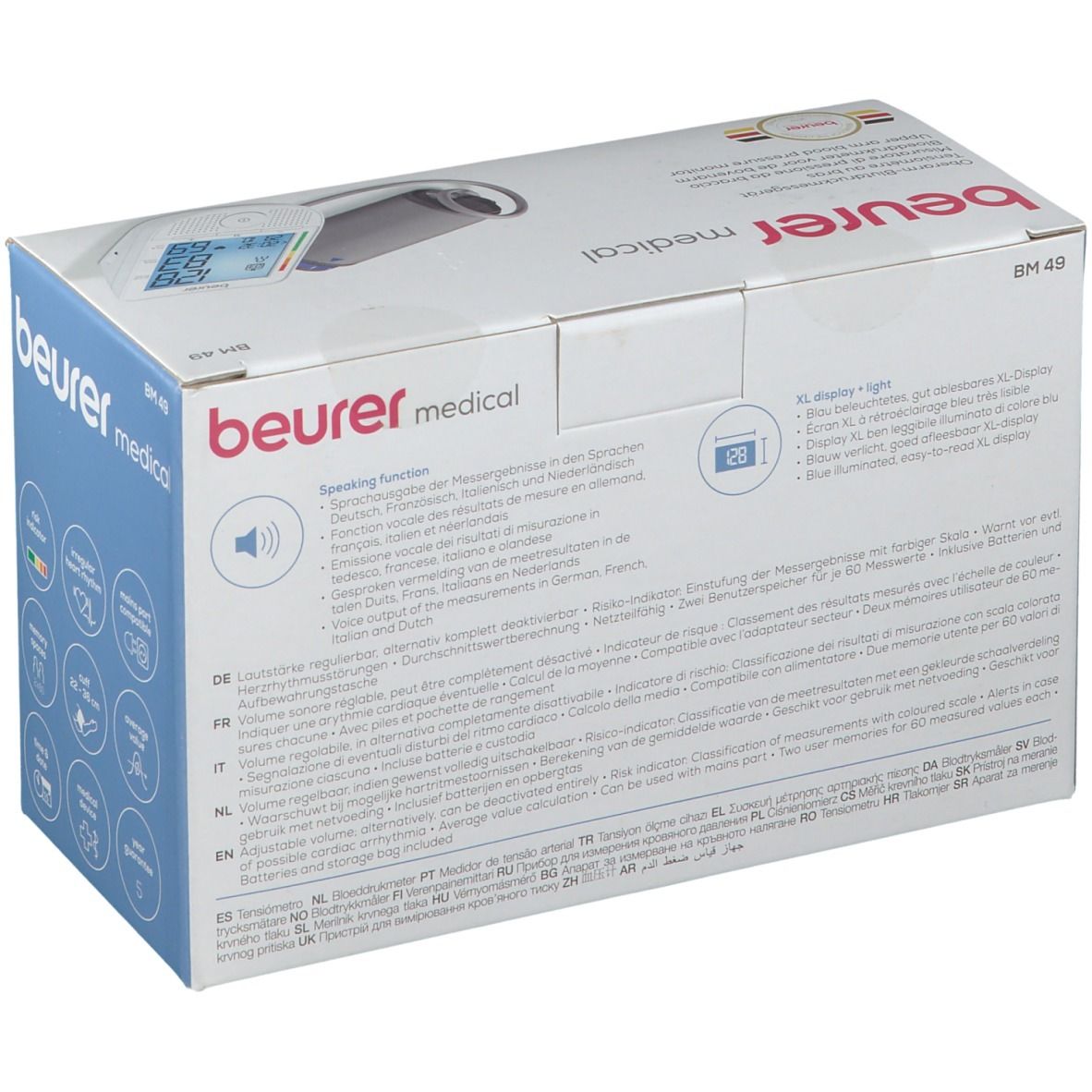 beurer BM 49 sprechendes Oberarm-Blutdruckmessgerät