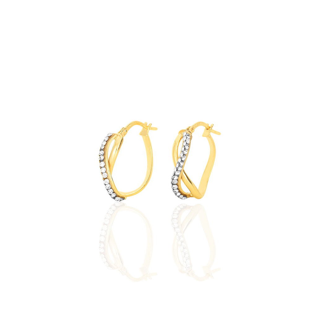 Créoles Ursella Or Jaune Strass