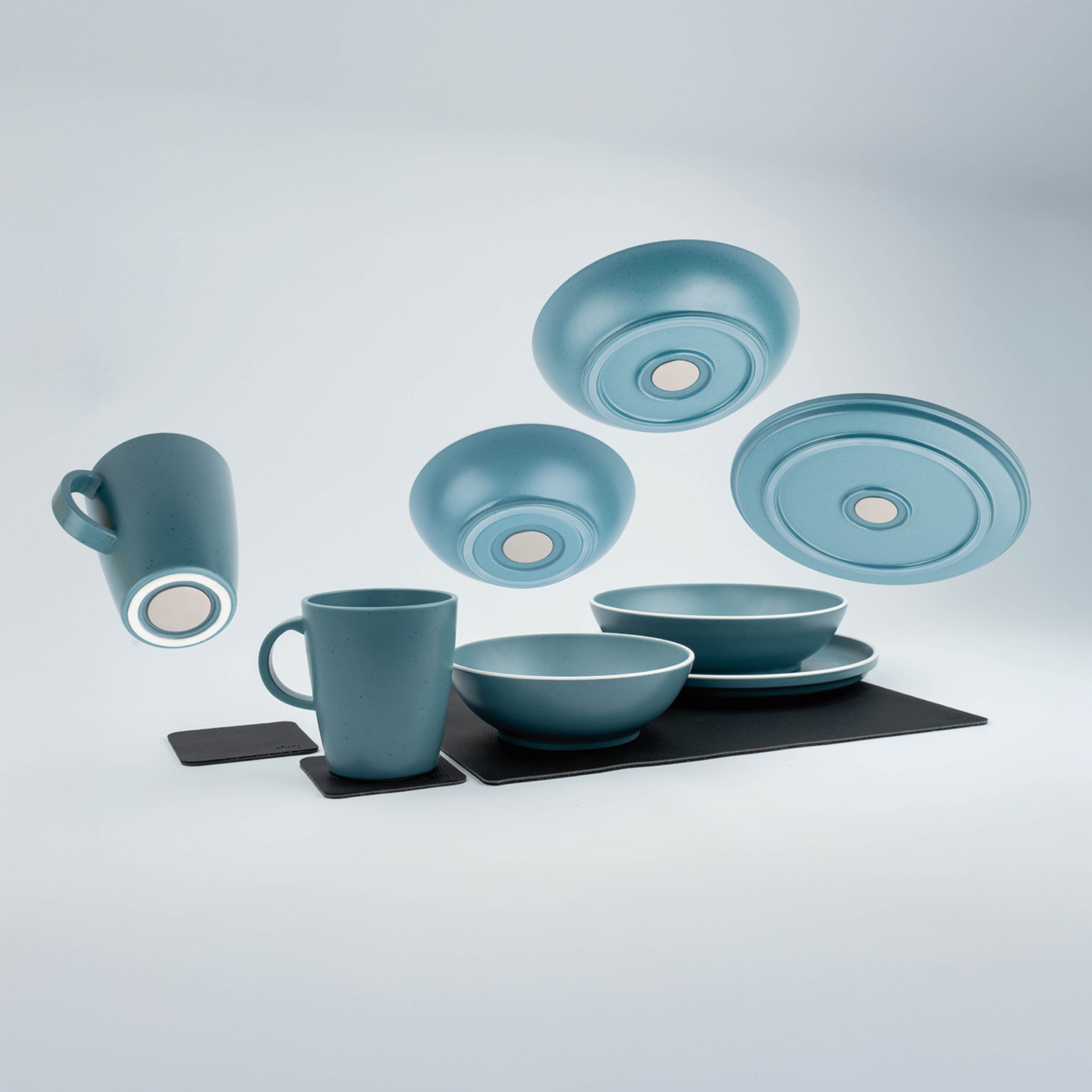 Silwy Dolomit 11-delig magnetisch kunststof serviesset - Blue