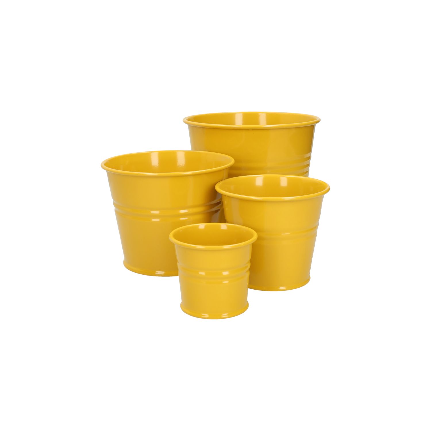 Bloempot, zink, bremgeel, Ø11 cm