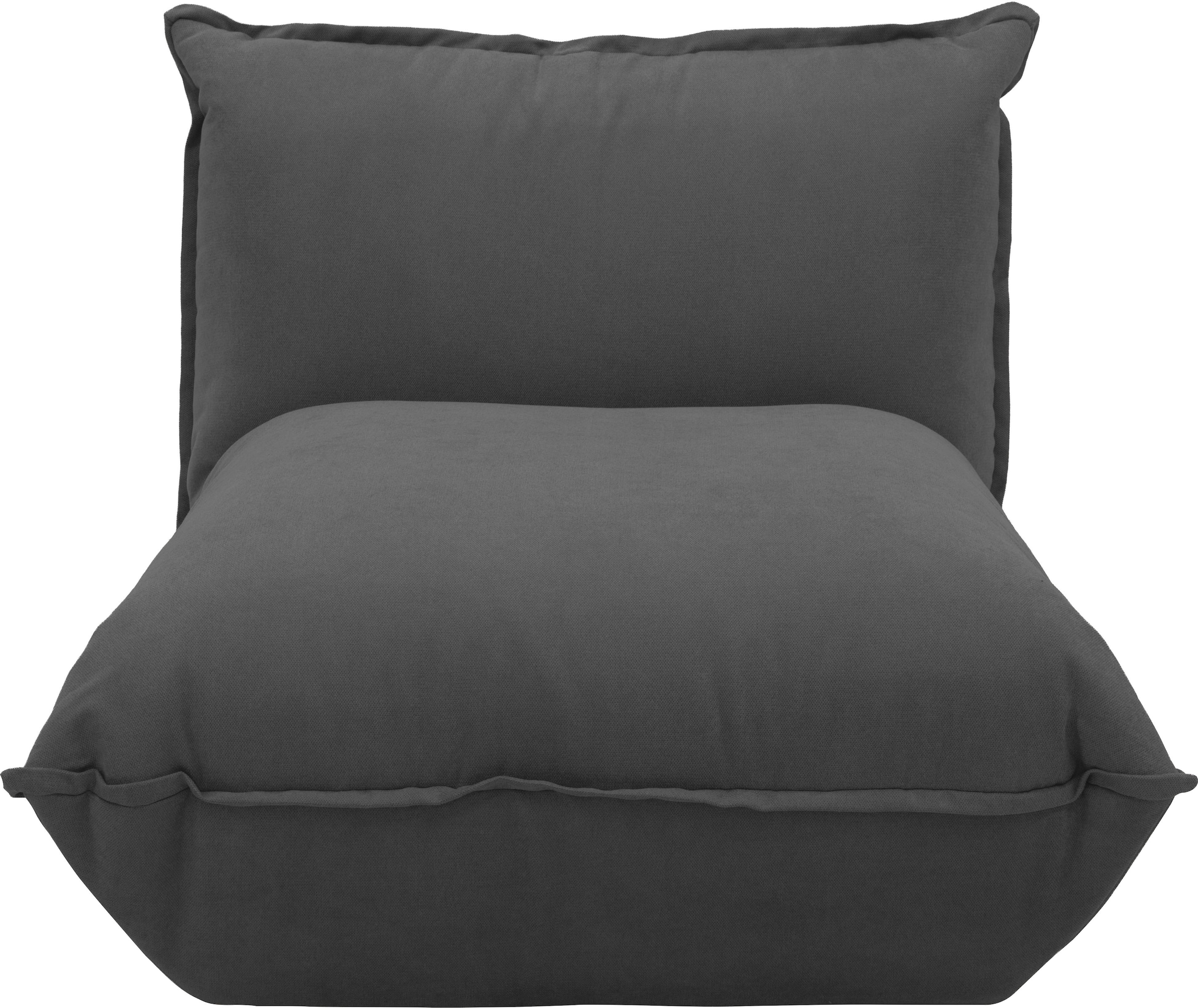 DOMO collection Sessel »Nantes Loungesessel, Wohlfühlsessel« hochwertig gepolstert mit Federkern, Struktur weich, dunkelgrau