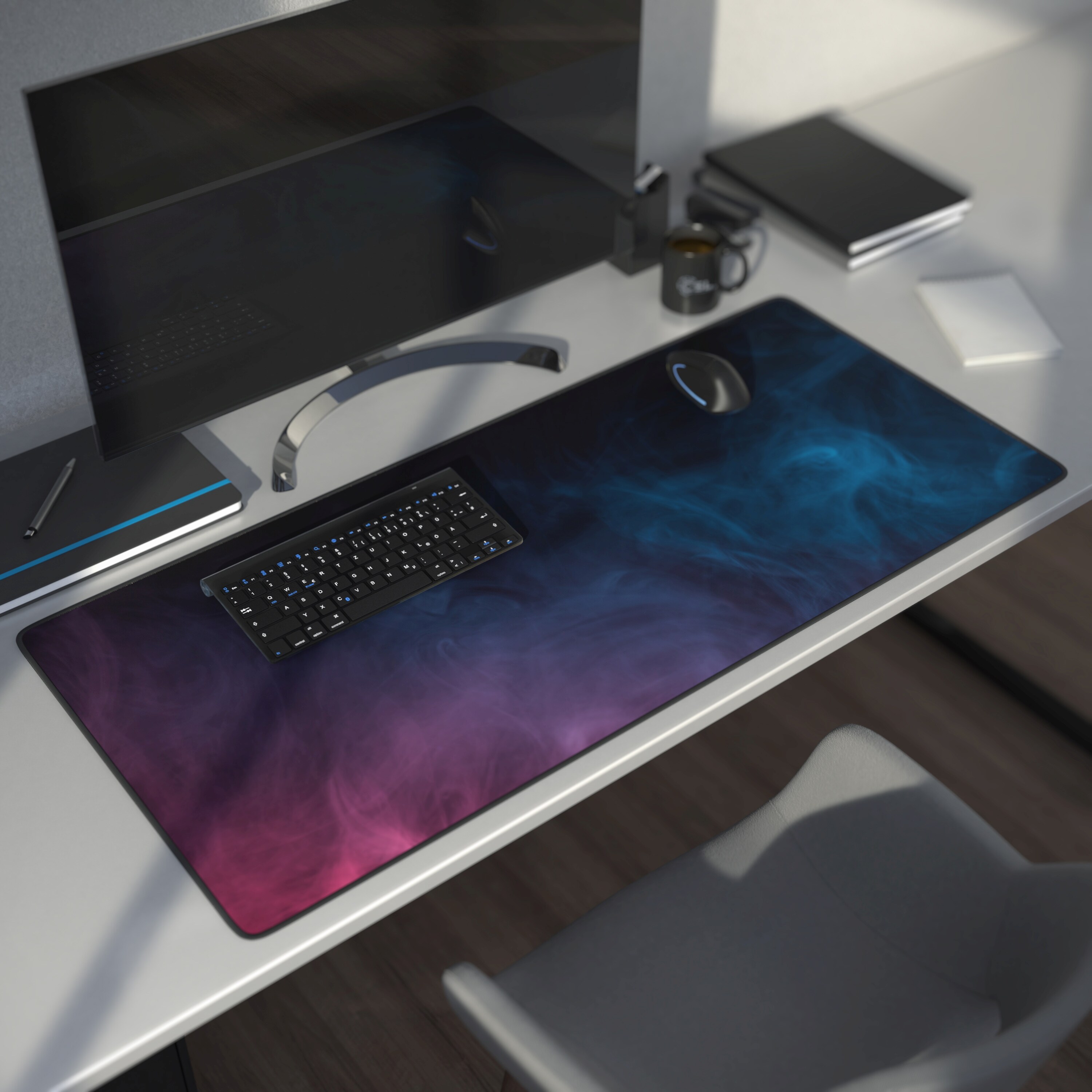 CSL Gaming Mauspad, XXL, Mousepad, 900 x 400 x 3 mm, Tischunterlage, abwaschbar, Farbiger Rauch