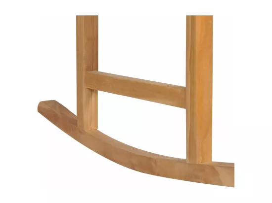 Chaise à bascule avec coussin bleu clair Bois de teck solide