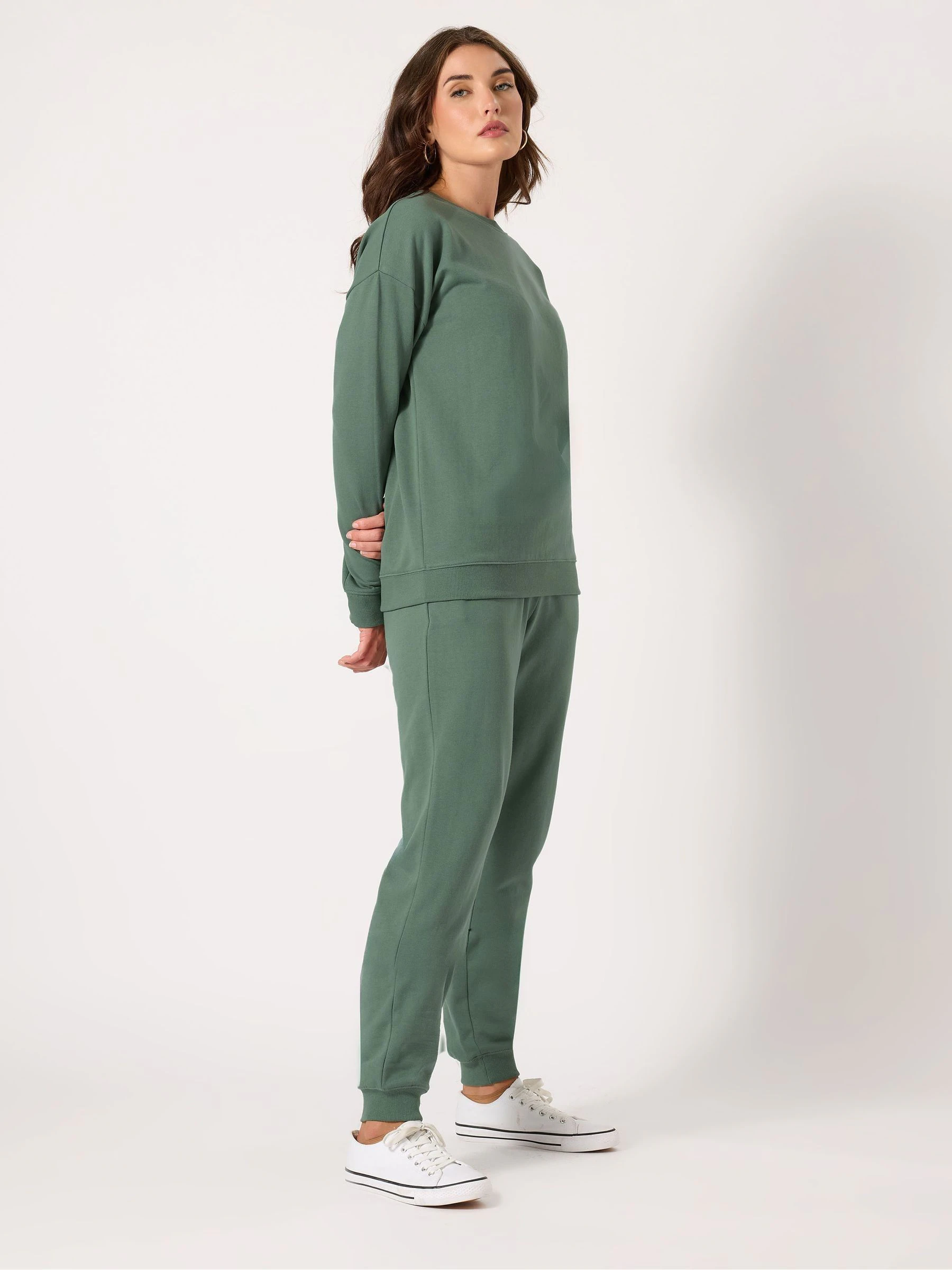 Groen - Long Tall Sally - Joggingbroek met boorden