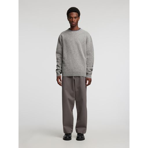 Annarr Ragi Wool Striktrøje, Medium Grey Melange, L