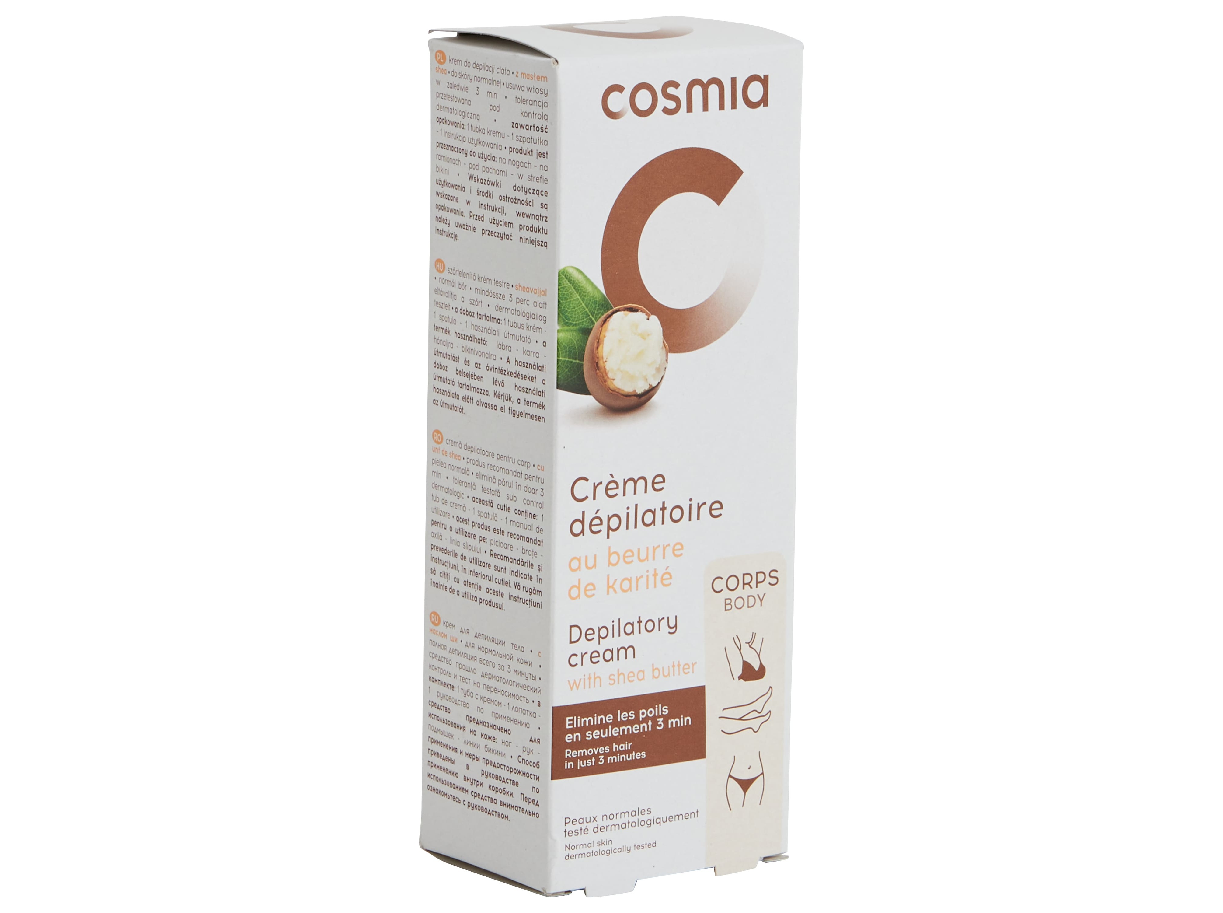 CREME COSMIA DEPILATÓRIO CORPO PELE NORMAL MANTEIGA KARITÉ 200ML
