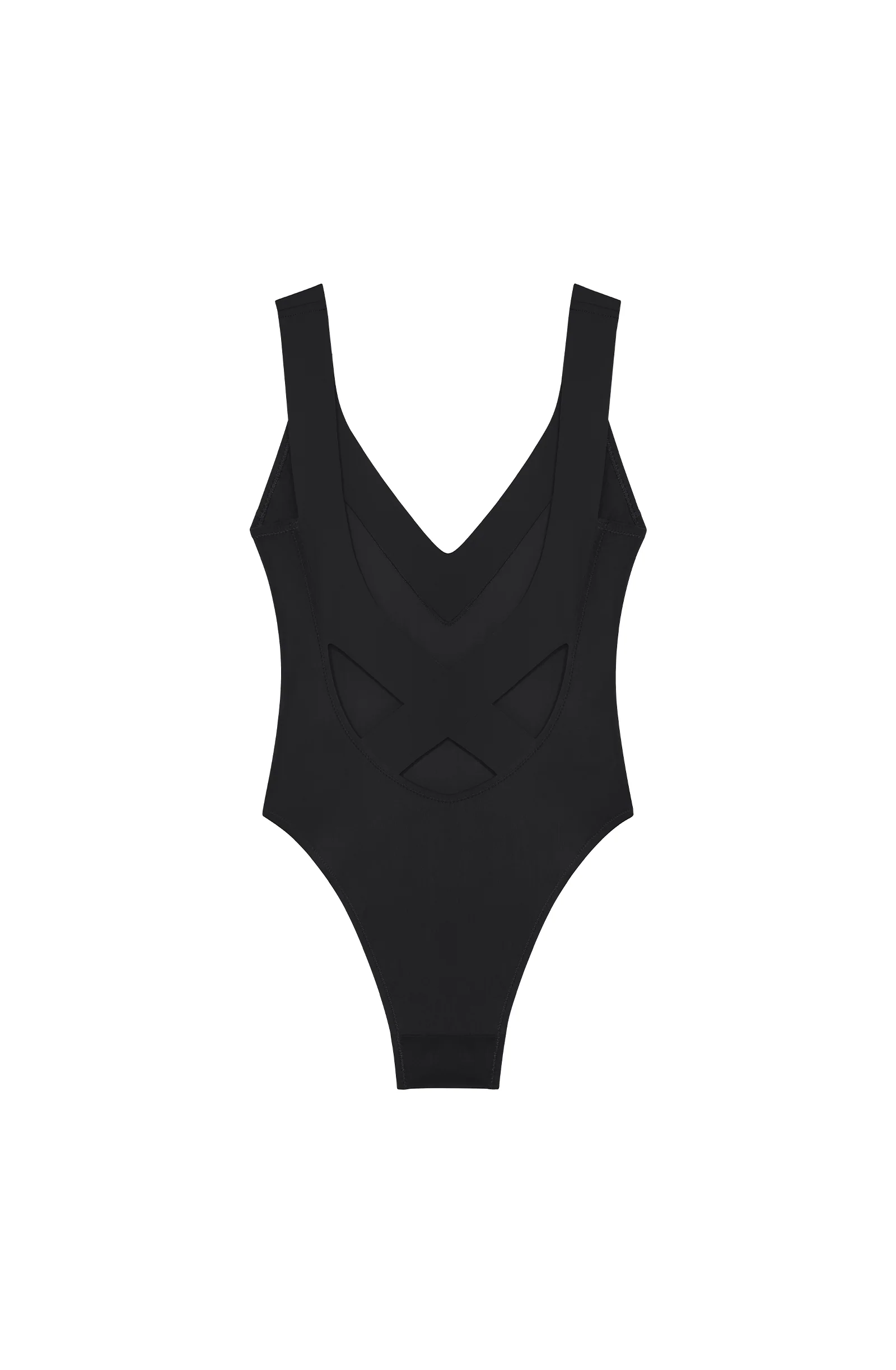 yao Maillot de bain une pièce échancré et dos nu noir Noir