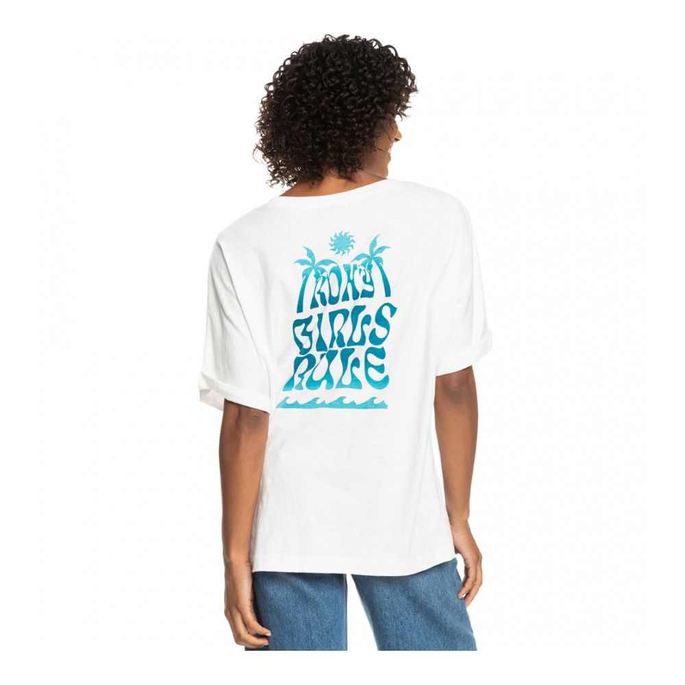 Roxy BACKSIDE SUN B - Tee-shirt Femme snow white