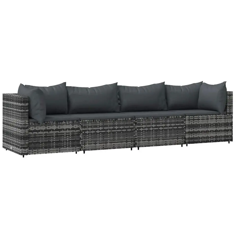 vidaXL - Loungeset - Grijs - Poly rattan