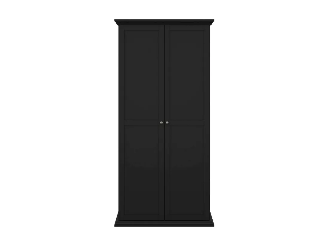 Garde-robe 2 portes Dscapol, Meubles de chambre, Penderie de plain-pied, Placard à vêtements, 96x63 h200 cm, Noir