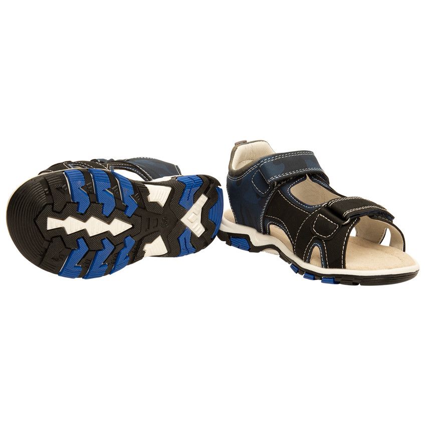 Sandales à scratch effet camouflage pour garçon - Bleu marine