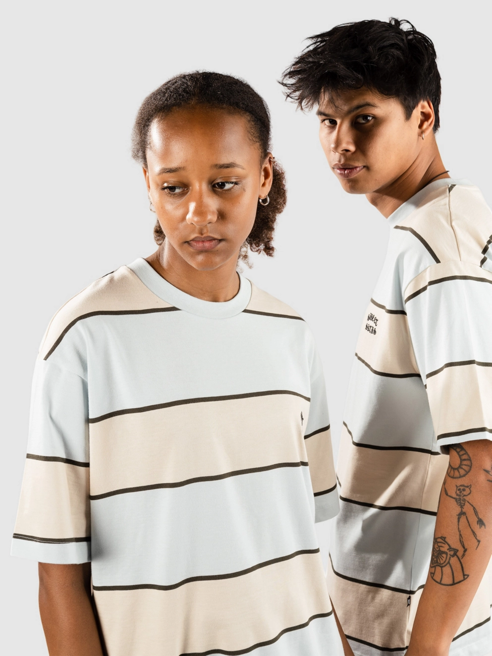 SWEET SKTBS Sweet Loose Striped T-Shirt off white