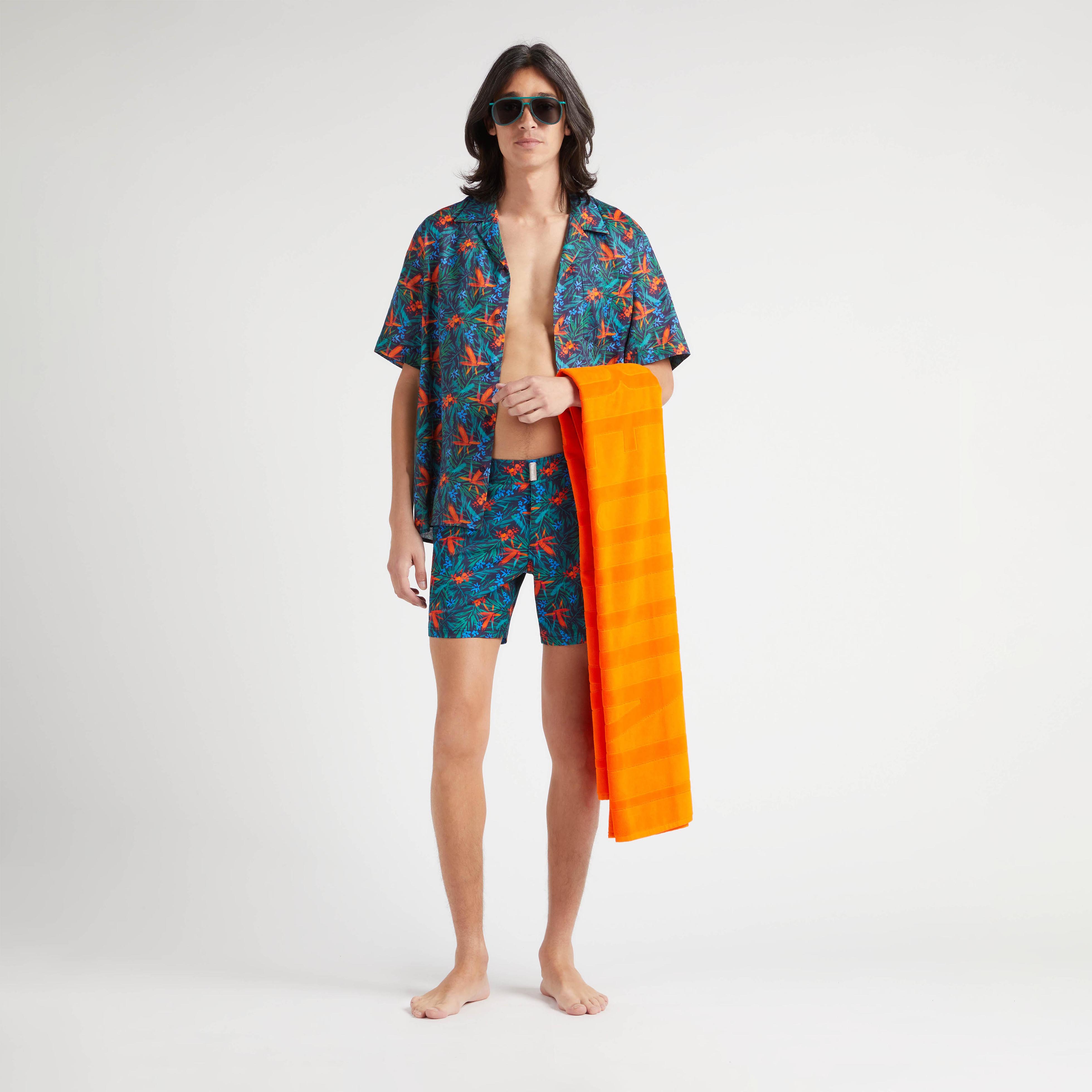 Maillot de Bain Stretch Ceinture Plate Homme Tropical Flowers