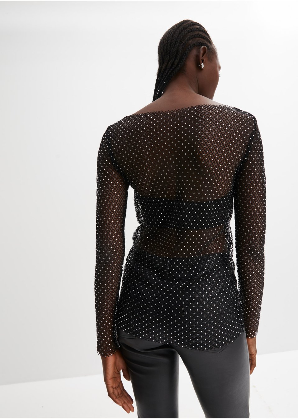 T-shirt scintillant en mesh