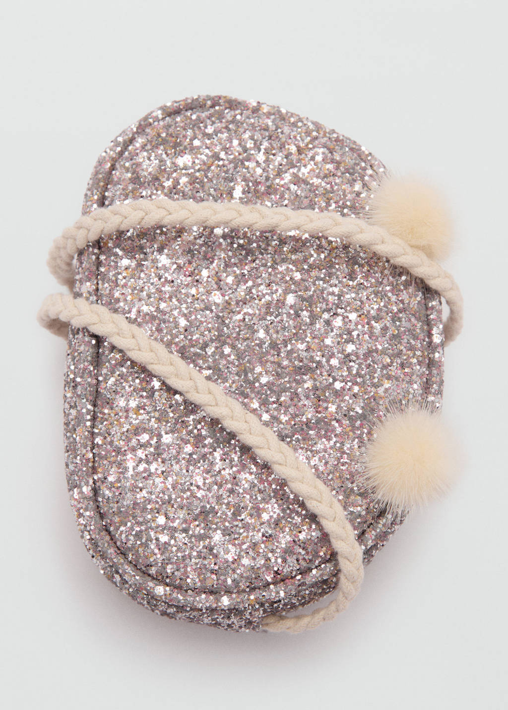 schoudertas met glitters zilver