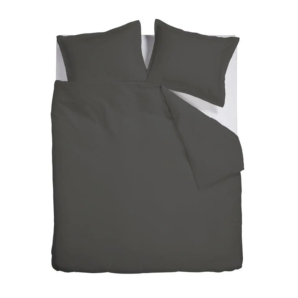 Ambiante Satin Uni dekbedovertrek - 240x200/220 - Donker Grijs