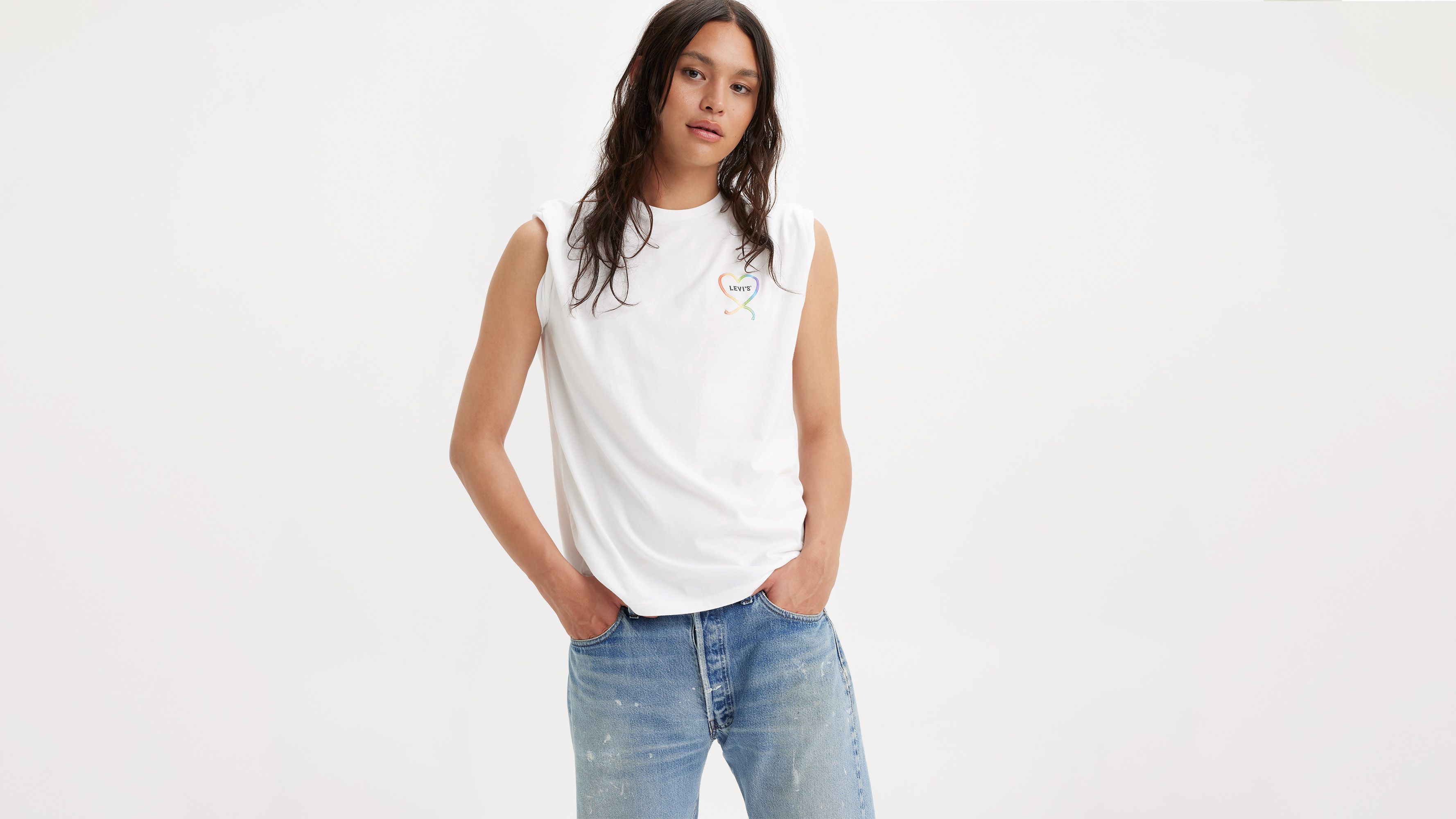Levi's® Pride T-shirt Community - Pride Bright White - Blanc