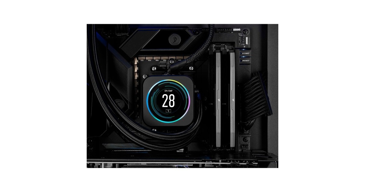 Corsair96 GB DDR5-6000 Quad-Kit werkgeheugen  (Zwart, CMH96GX5M4B6000C30, Vengeance RGB, XMP)