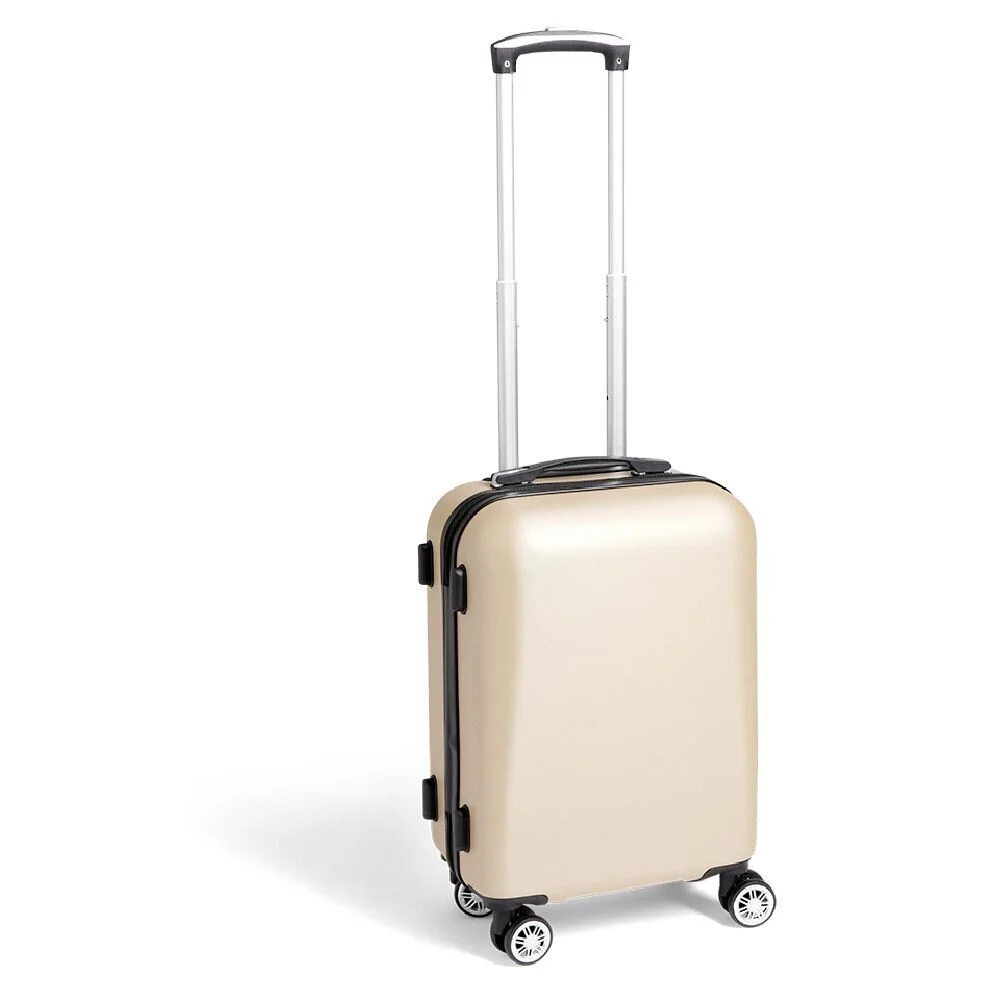 Valise cabine rigide trolley 4 roulettes 37L couleur ivoire