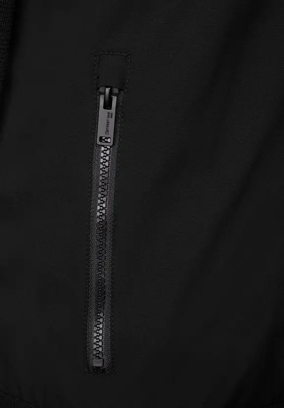 Strickjacke im Materialmix - Black