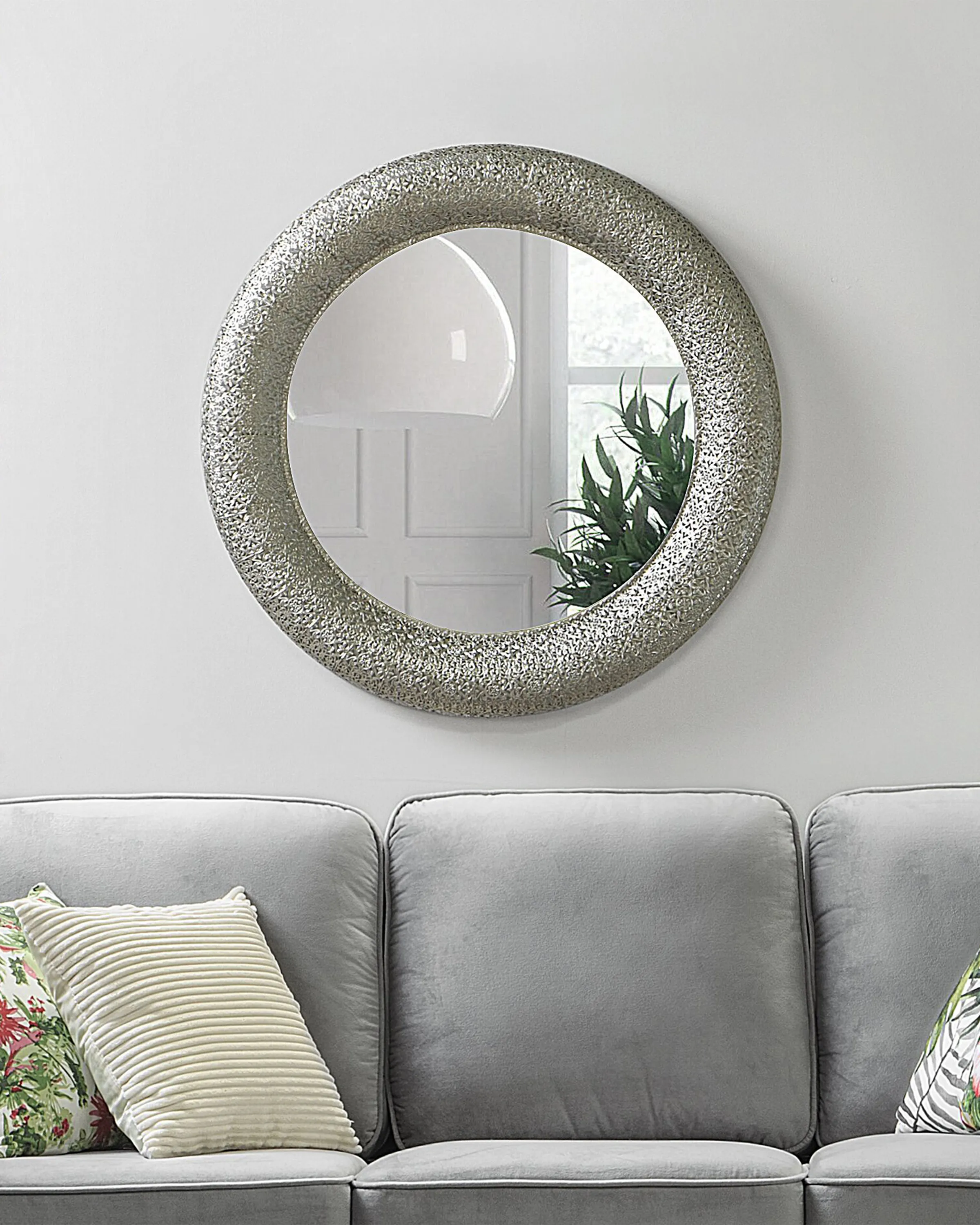 Wandspiegel CHANNAY 80 cm 80 cm Metaal Zilver