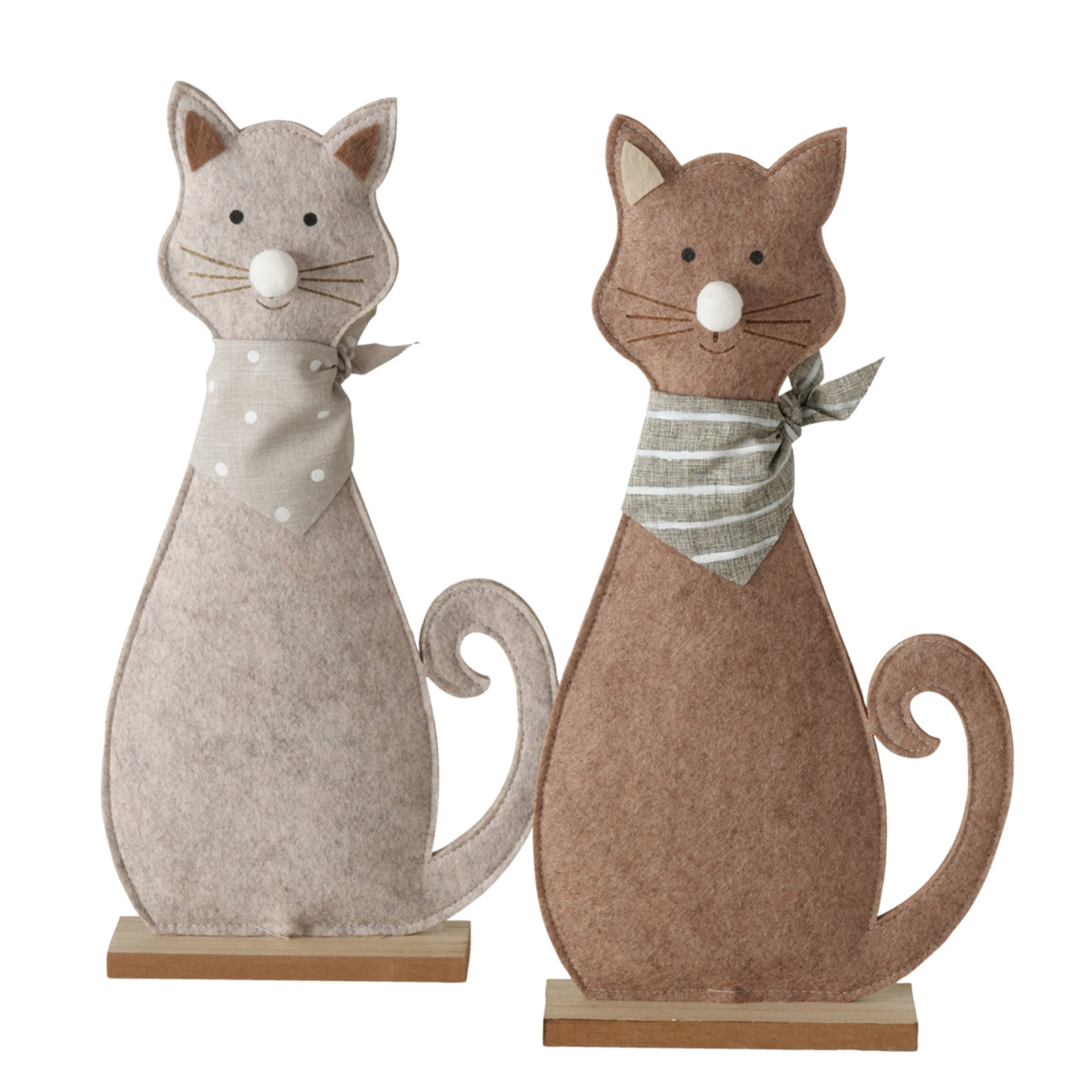 Katzen-Figur - braun oder beige - sortiert - Filz