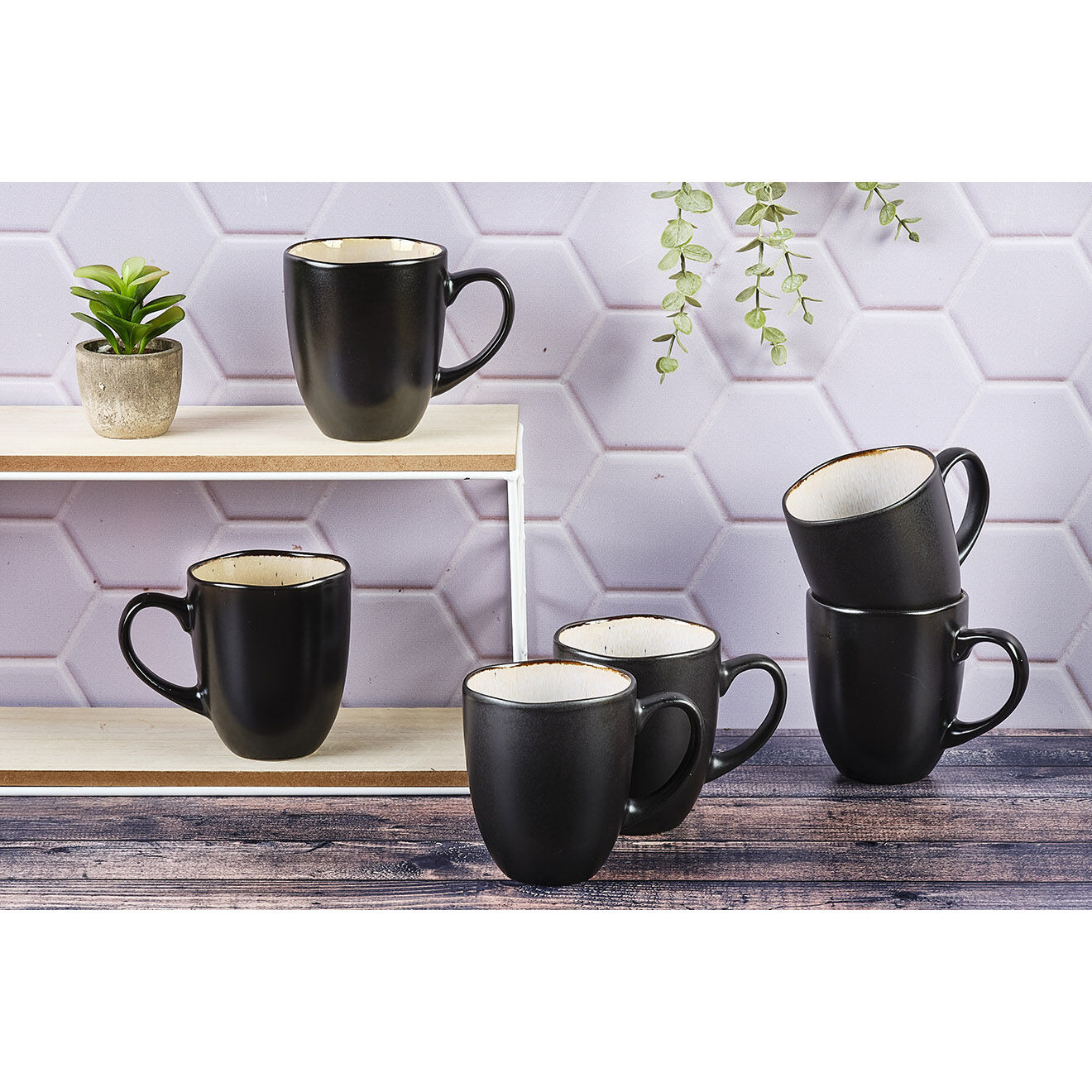 Bjorn 6 Mugs en Grès Iris blanc/ivoire - 40 cl
