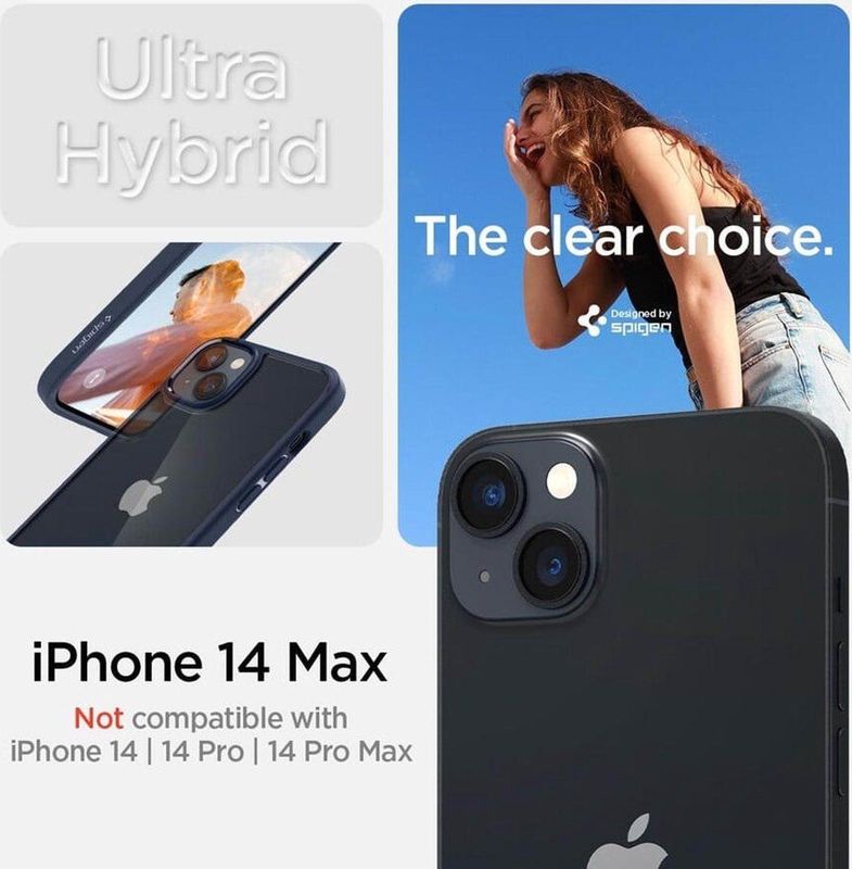 Spigen - Crystal Hybrid - Hoesje - Blauw - Voor iPhone 14 Plus