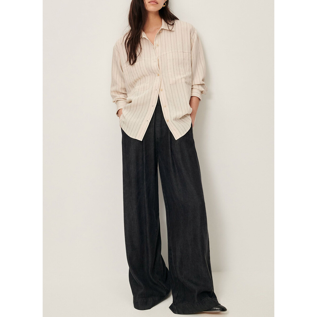 SESSUN<br>Camisa listrada com fecho de botão nas costas, SAN JUAN