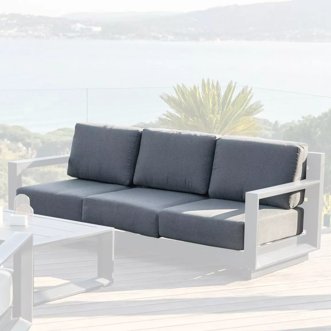 Housses de coussin de remplacement pour Canapé 3 places Elba Gris anthracite