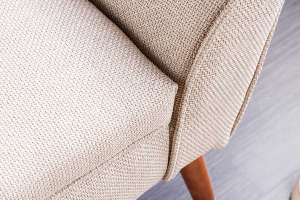 Retro Sitzbank SCARLETT 90cm beige Strukturstoff mit Armlehnen