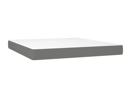 Sommier tapissier et matelas et LED Gris foncé 180x200 cm Tissu